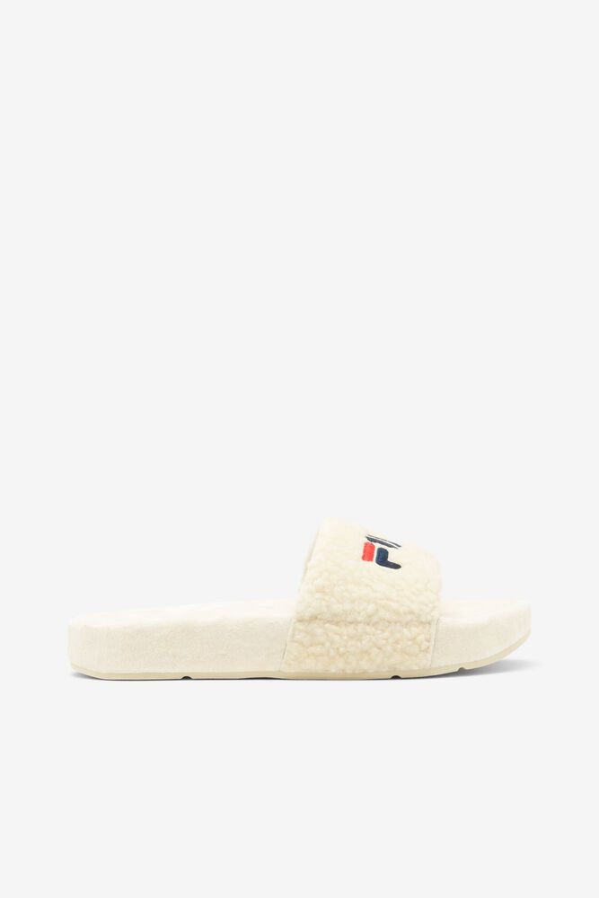 Fila Sandals Fuzzy Drifter Womens White - India FQS-671053